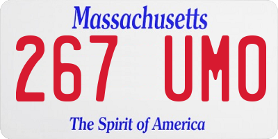 MA license plate 267UM0