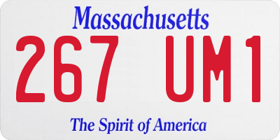 MA license plate 267UM1