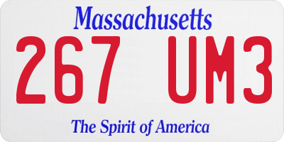 MA license plate 267UM3