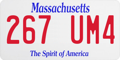 MA license plate 267UM4