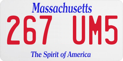 MA license plate 267UM5
