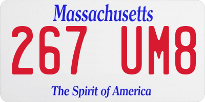 MA license plate 267UM8