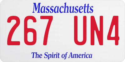 MA license plate 267UN4
