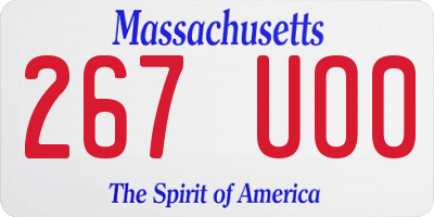 MA license plate 267UO0