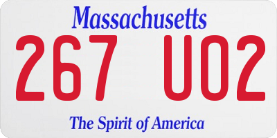 MA license plate 267UO2