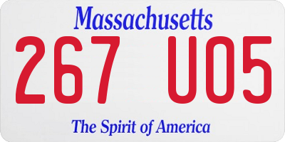 MA license plate 267UO5