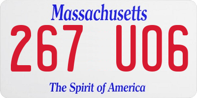 MA license plate 267UO6
