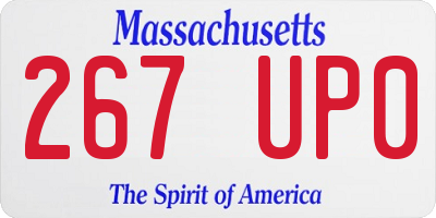 MA license plate 267UP0