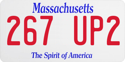 MA license plate 267UP2