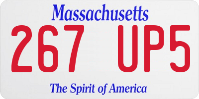 MA license plate 267UP5