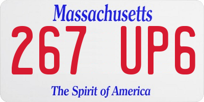 MA license plate 267UP6