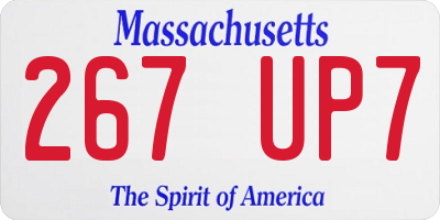 MA license plate 267UP7