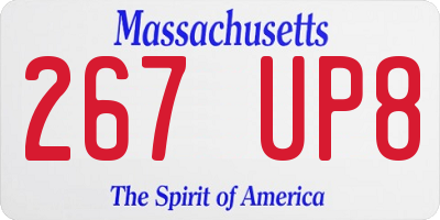 MA license plate 267UP8