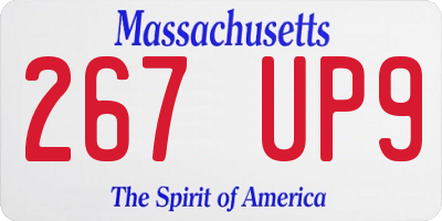 MA license plate 267UP9