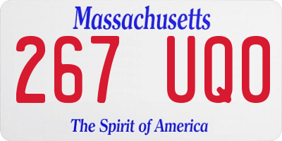 MA license plate 267UQ0