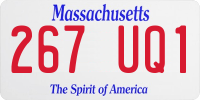 MA license plate 267UQ1