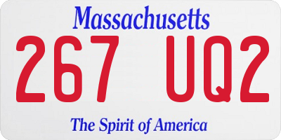 MA license plate 267UQ2
