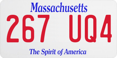 MA license plate 267UQ4