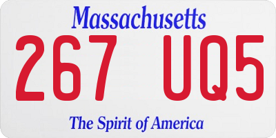 MA license plate 267UQ5