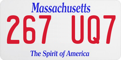 MA license plate 267UQ7