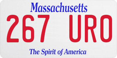 MA license plate 267UR0