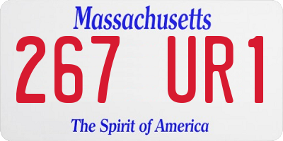 MA license plate 267UR1