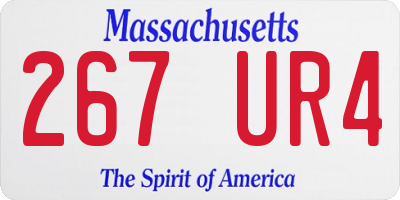 MA license plate 267UR4