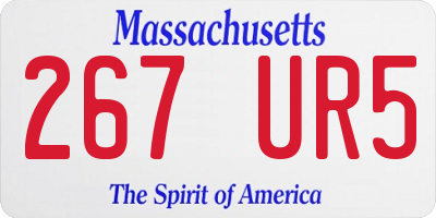 MA license plate 267UR5