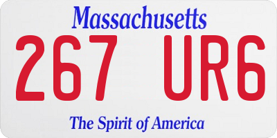 MA license plate 267UR6