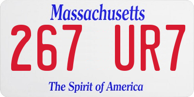 MA license plate 267UR7