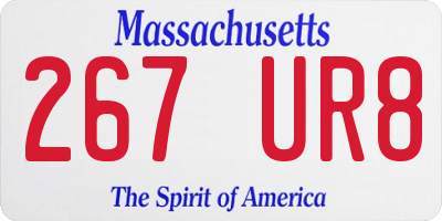 MA license plate 267UR8