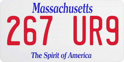 MA license plate 267UR9