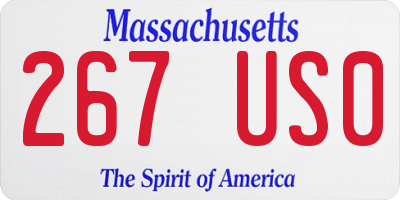 MA license plate 267US0