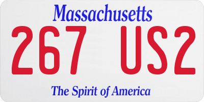 MA license plate 267US2