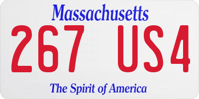 MA license plate 267US4