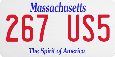 MA license plate 267US5