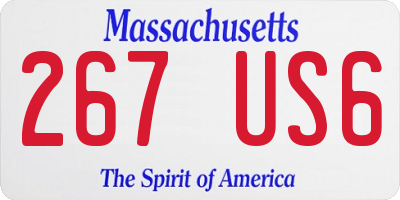 MA license plate 267US6