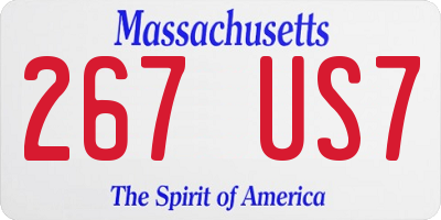 MA license plate 267US7