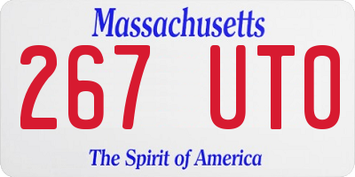 MA license plate 267UT0