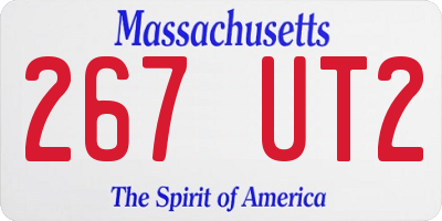 MA license plate 267UT2