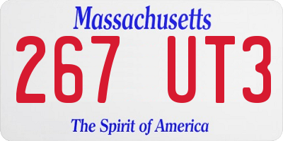 MA license plate 267UT3