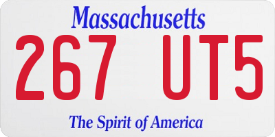 MA license plate 267UT5