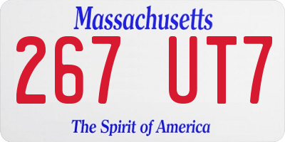 MA license plate 267UT7