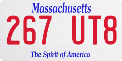 MA license plate 267UT8