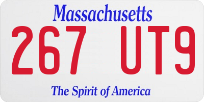 MA license plate 267UT9