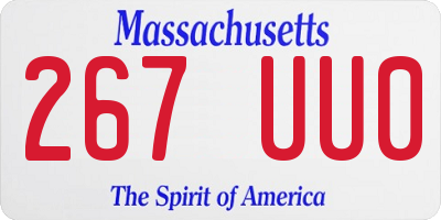 MA license plate 267UU0
