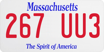 MA license plate 267UU3