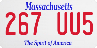 MA license plate 267UU5