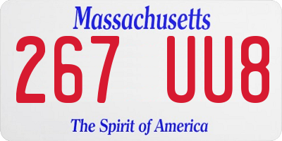 MA license plate 267UU8