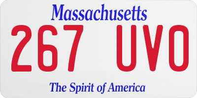 MA license plate 267UV0